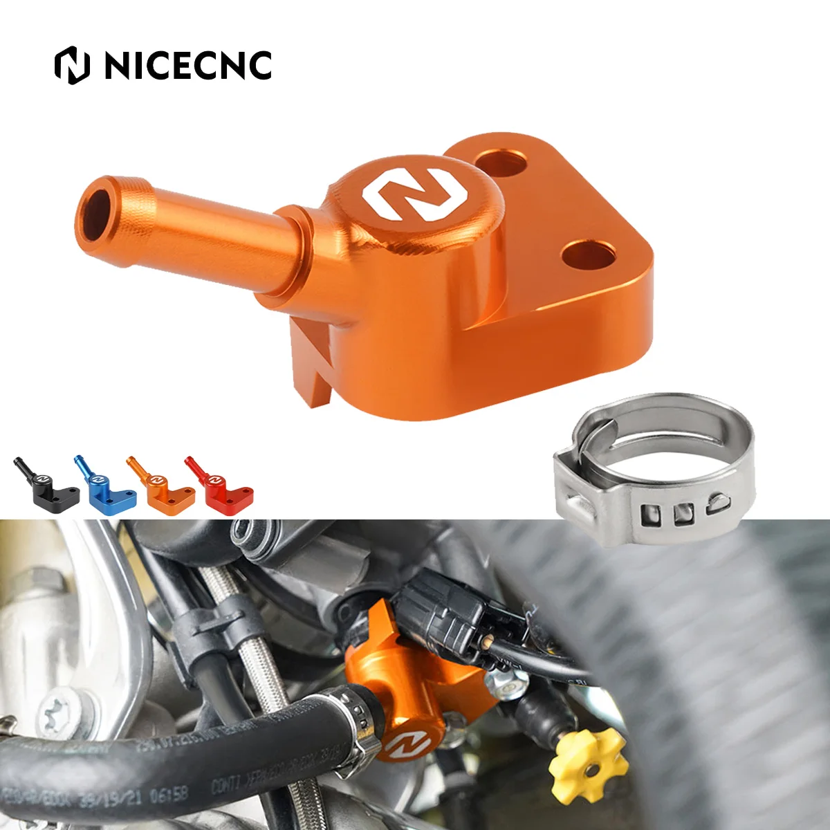 NiceCNC Fuel Rail Line Connector For KTM EXCF 250 350 450 500 20172023