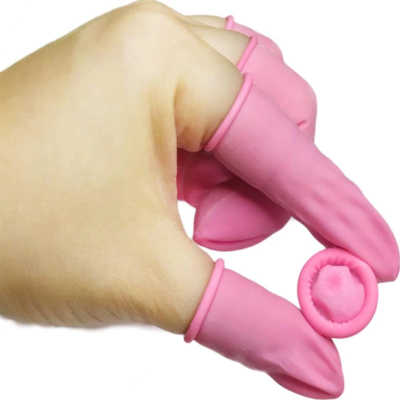 100 disposable latex finger covers anti-static natural anti-static fingertip protective gloves work nail art tools