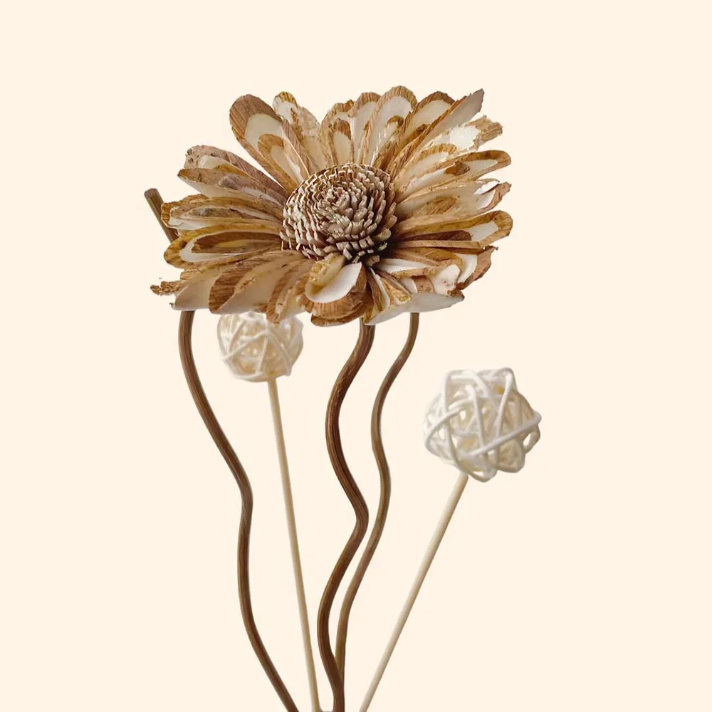 6PCS Daisy Flower Fragrance Stick Fireless Aromatherapy Rattan Sticks Fragrance Diffuser DIY Home Decor