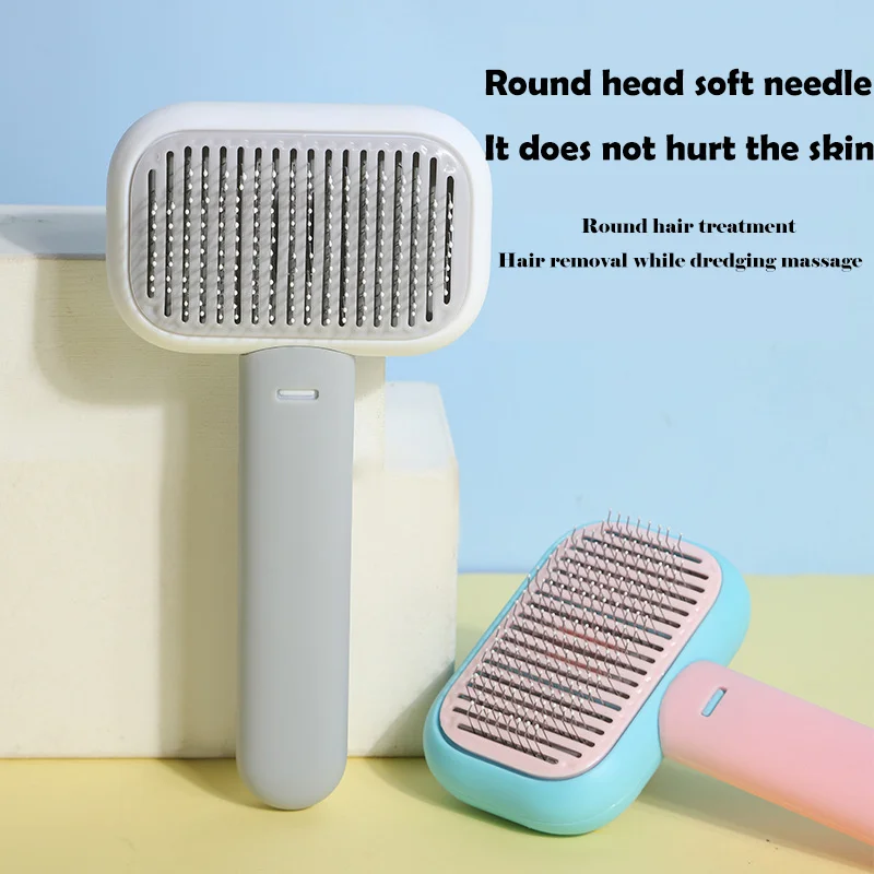 Pet Hair Removal Comb Cat Brush Self Cleaning Slicker Brush for Cats