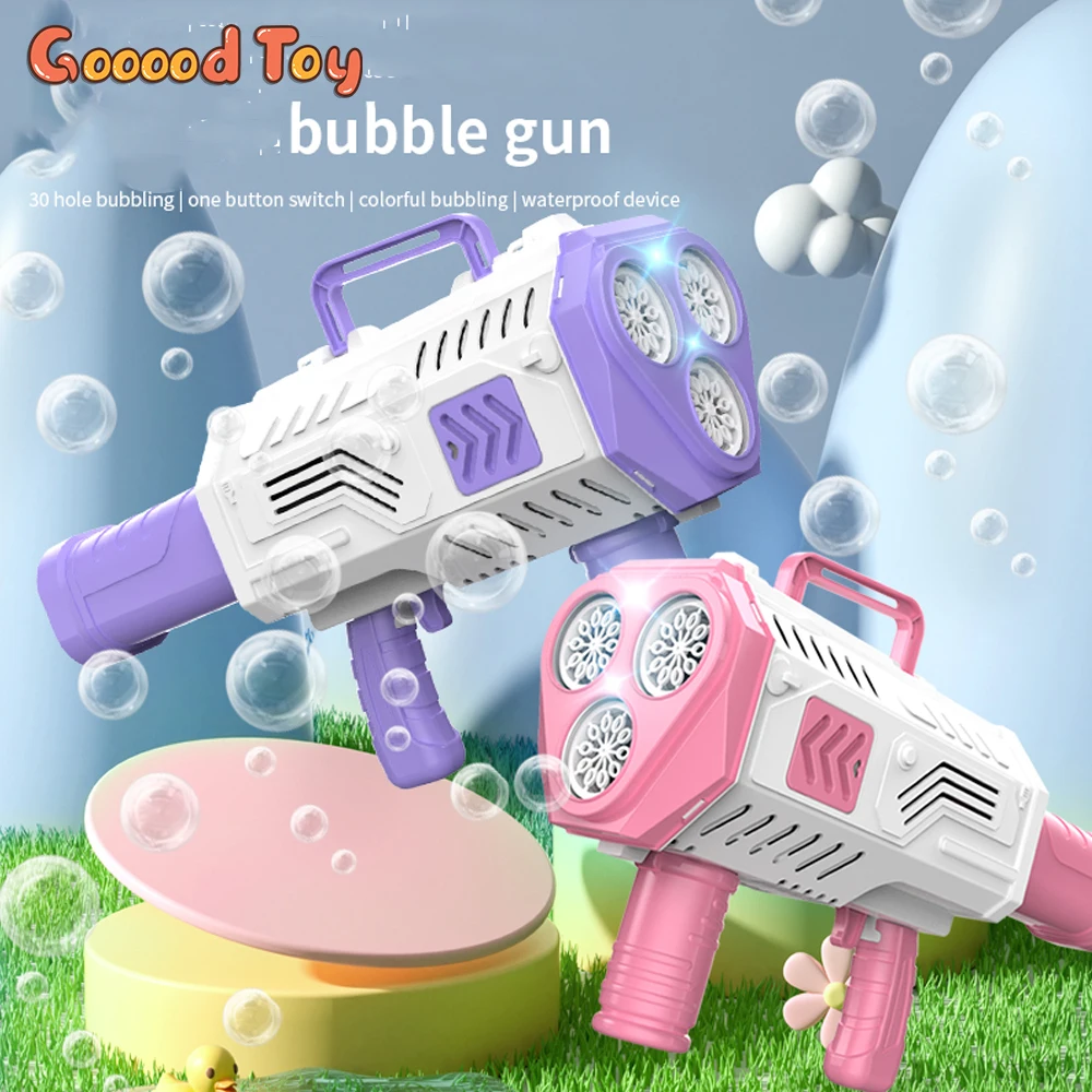 20/ 30 Holes Automatic Bubble Gun Maker Machine Soap Bubble Blower