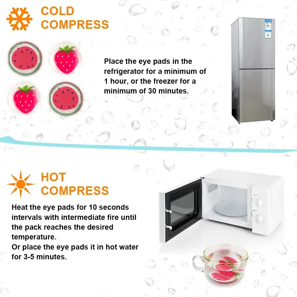 Gel Ice Pack Reusable Cooling Eye Pads and Under Eye Patches Eye Hot Cold Treatment Pack for Redness Pain Relief and Eye Relax