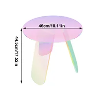 Table d'appoint ronde irisée, petit espace, Table d'appoint en acrylique, meubles pour la maison, le salon, le café 6
