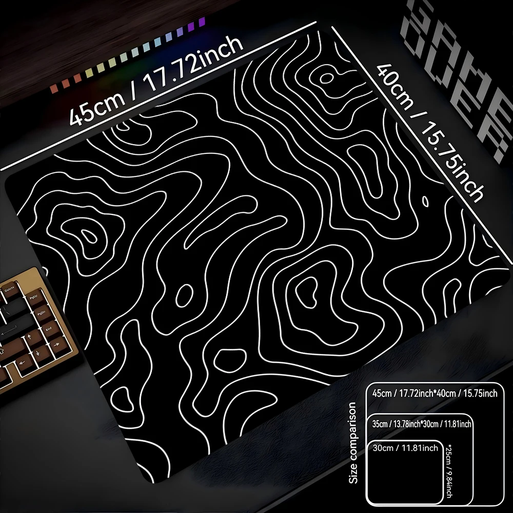 Fluid Rubber Anti-Slip Mouse Pad - Square Office Desk and Game Table Mat, 22x18 inches