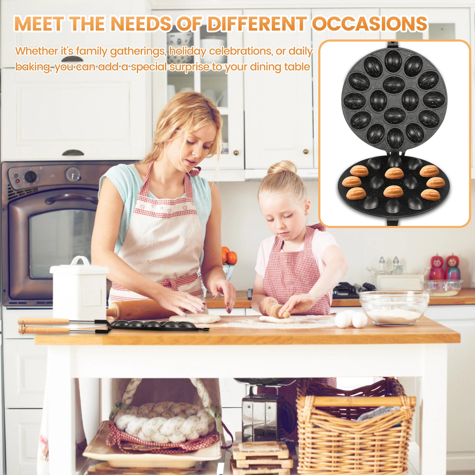 Cake Mold 16 Holes Nonstick Nut Walnut Cookie Maker Chocolate Pudding Fondant Baking Tool