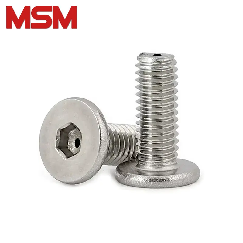 

10pcs M2.5 M3 M4 M5 M6 M8 Thin Flat Head Hollow Screw Through Hole Air Exhaust 304 Stainless Steel Inner Hexagon Hex Socket Bolt