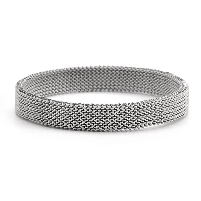 New Fashion Stainless Steel Jewelry Elastic Spring Wrist Band Stretch Mesh Bracelets Unique Colorful Bangles