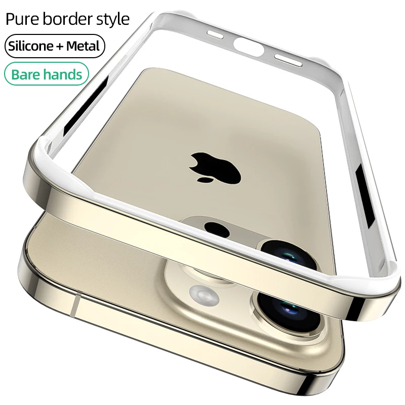 Hybrid Silicone Frame Aluminum Metal Phone Case with Enhanced Heat Dissipation Bumper