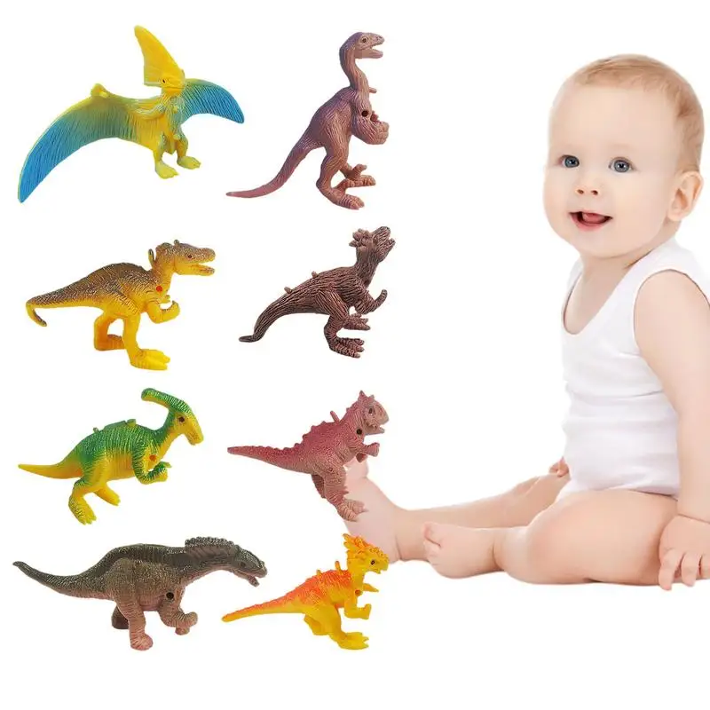 

Fighting Dinosaur Figure Toys 8pcs Dinosaur Toys Playset Kids Fighting Dinosaur Toys Simulation Dino Desktop Decoration