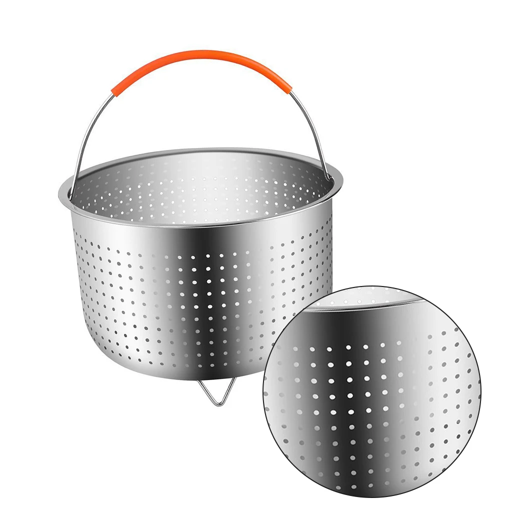 Rice Cooker Steamer Basket 304 Stainless Steel Pressure Cooker Anti-Scalding Steamer Multi-function Fruit Cleaning Basket