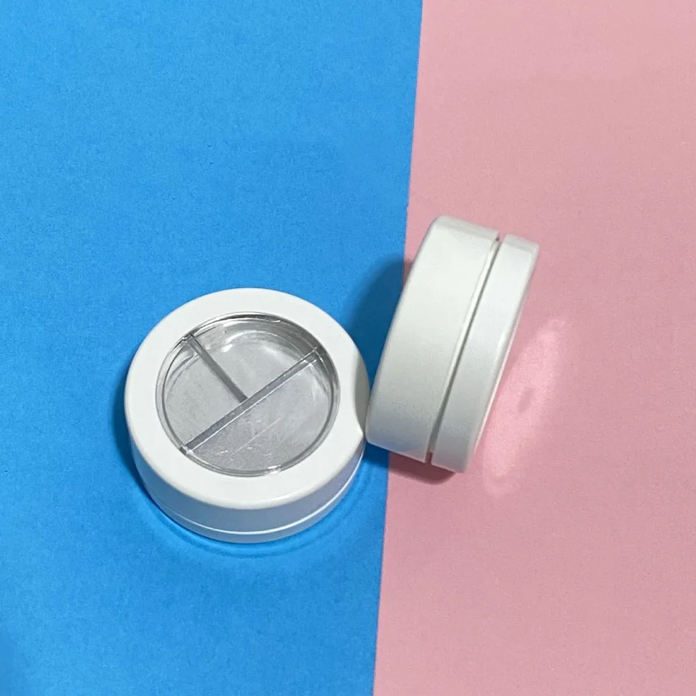 Round Refillable Cosmetics Box Multi-purpose Slap-up Empty Eye Shadow Bottle Compact Reusable Plastic Cosmetic Container