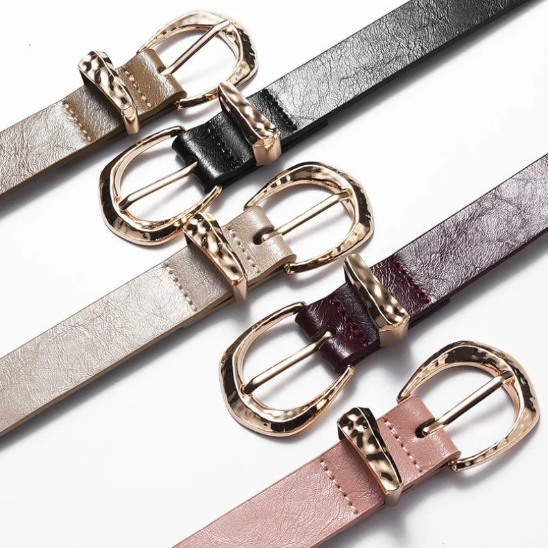 Elegant Retro Hammered-Texture Women’s Pin-Buckle Belt