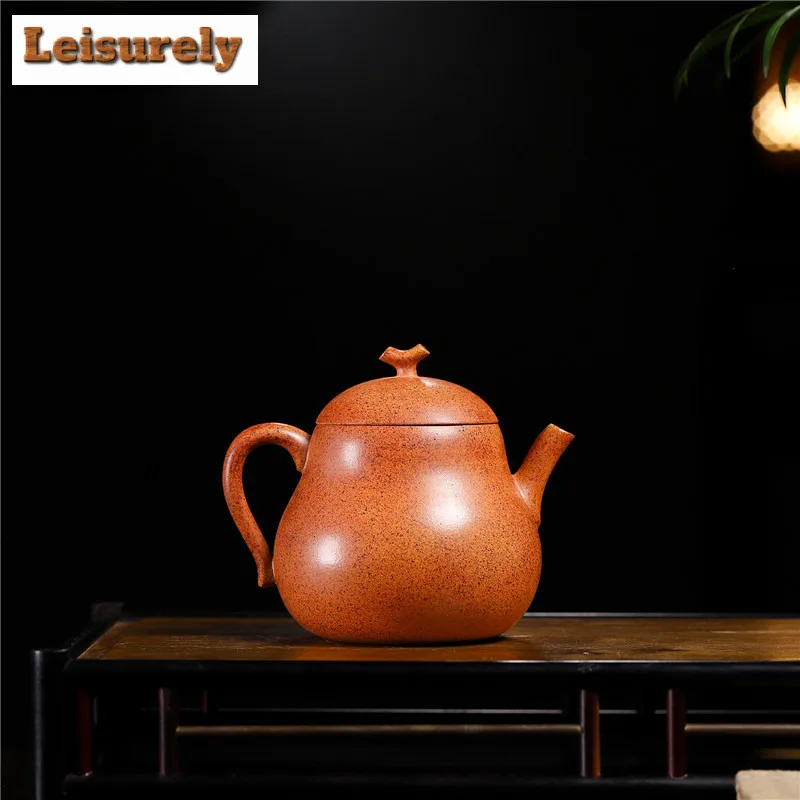 230ml Yixing Purple Clay Teapots Master Handmade Gourd Pot Raw Ore High Temperature Wood-fired Mud Tea Brewing Kettle Zisha Tea