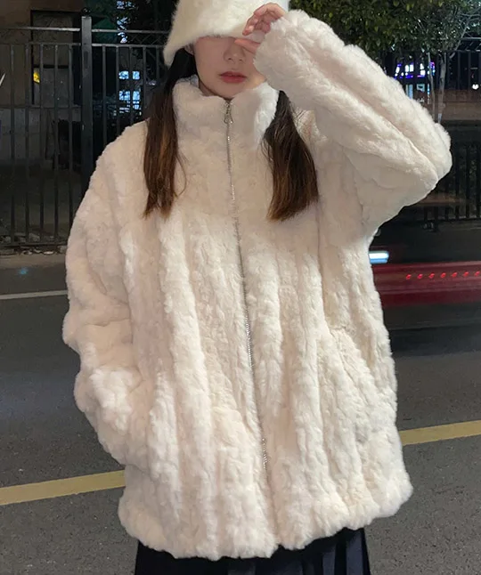 Women's Clothing Thickened Rabbit Fur Faux Fur Coat  Winter New   4.124