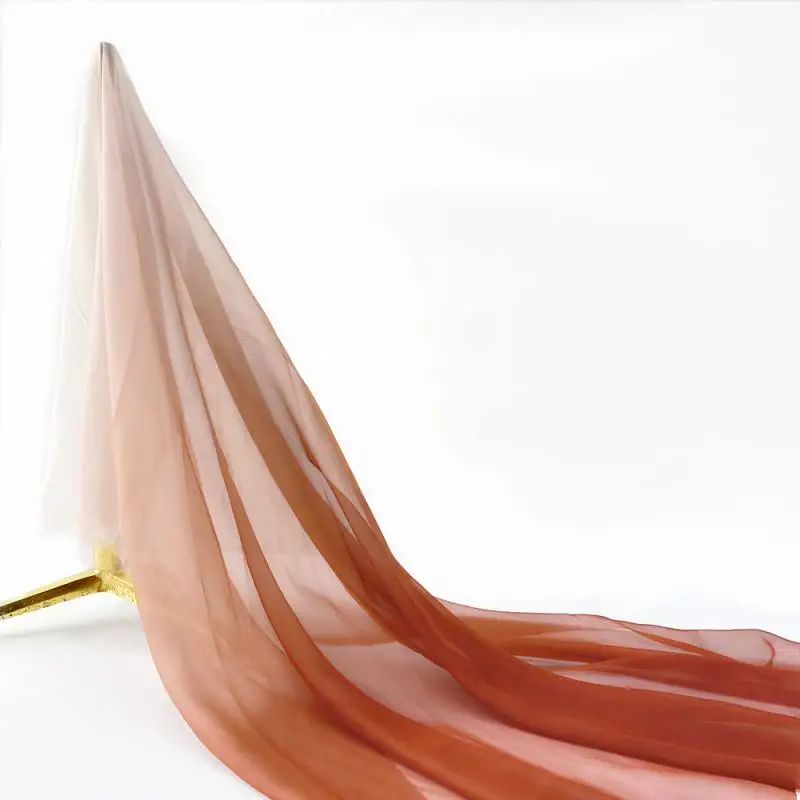 1 x 1,5 m Chiffon-Stoff mit Farbverlauf zum Nähen, Tanzkleid, Hanfu-Schal, Kostüme, DIY, transparentes Gewebe, schattige Farbe, Bühnenstoff – Detail 2