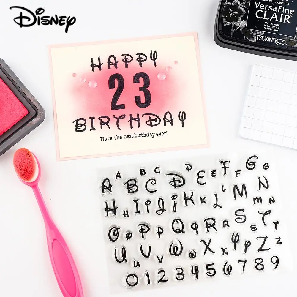 Disney Font angielski alfabet wyczyść znaczki silikonowa pieczątka dla Diy Scrapbooking karty przezroczyste pieczęć podejmowania zdjęć albumy rzemieślnicze