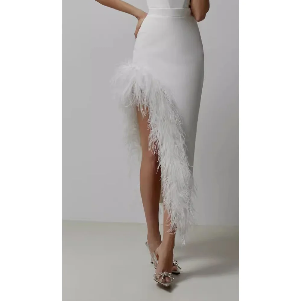 

Temperament Light Luxury Celebrity Wrap Banquet Gowns Niche Design Irregular Wrap Hip Dresses Dresses