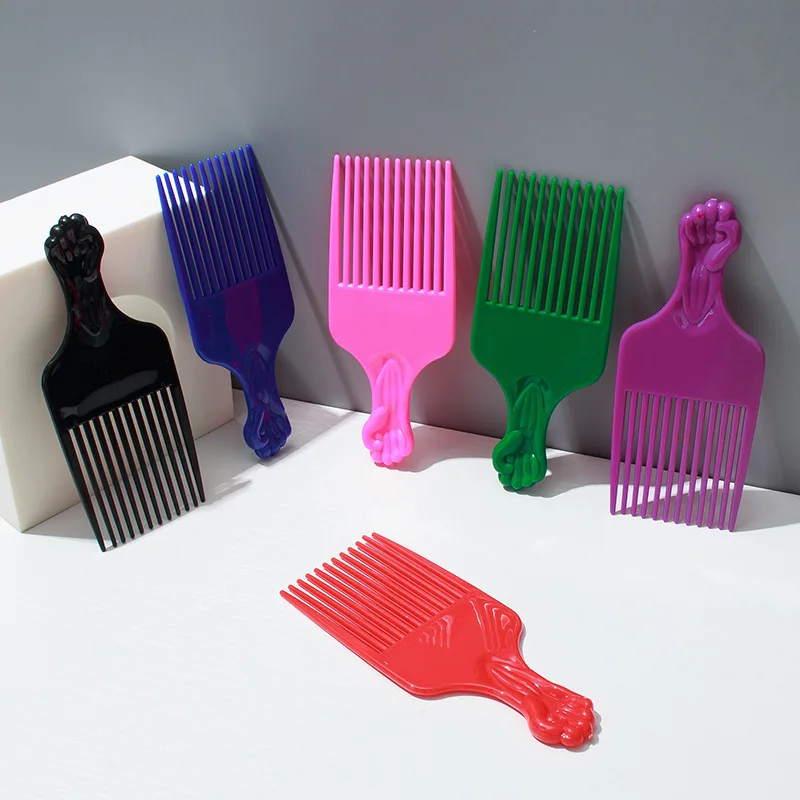 

2023 NEW 1 Piece Wide Teeth Brush Pick Comb Fork Hairbrush Insert Hair Comb Plastic Gear For Curly Afro Styling Tools