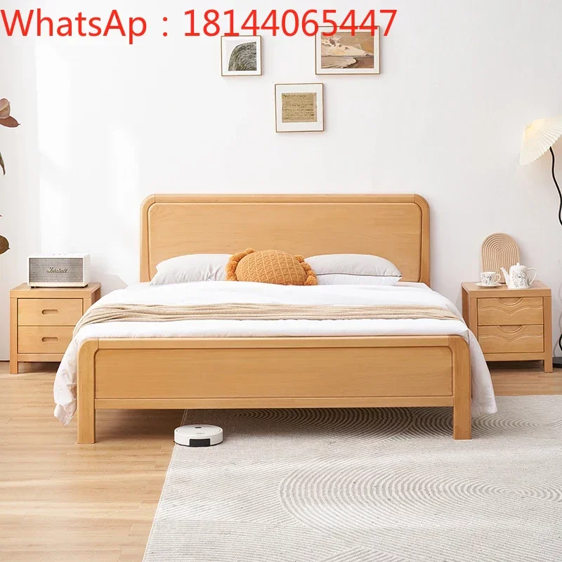 

Bed Primitive forest all-solid wood beech log simple Nordic double 1/1.2/1.35 small-sized children's