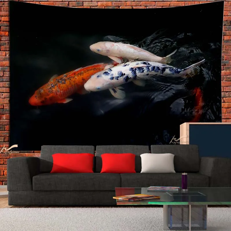 

Fish Tapestry Carp Room Home Decor Gift Bedroom Wall Art Living