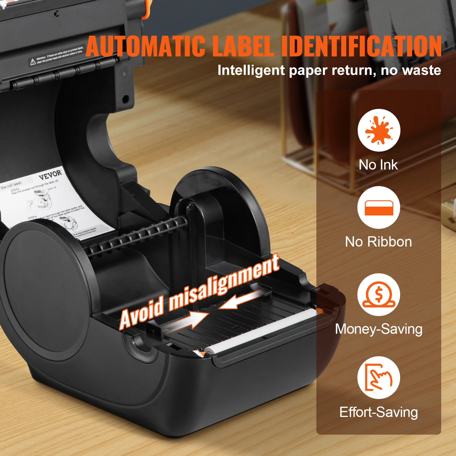 VEVOR Imprimante Étiquettes Thermique 4x6 300dpi USB/Bluetooth