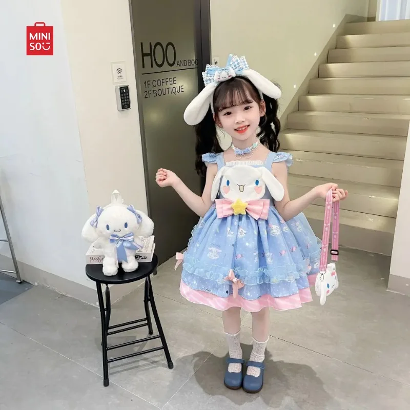 

Детская одежда Miniso, летняя юбка для девочек, Мультяшные аниме милые детские комплекты, детская одежда, платье принцессы, Лолита для детей