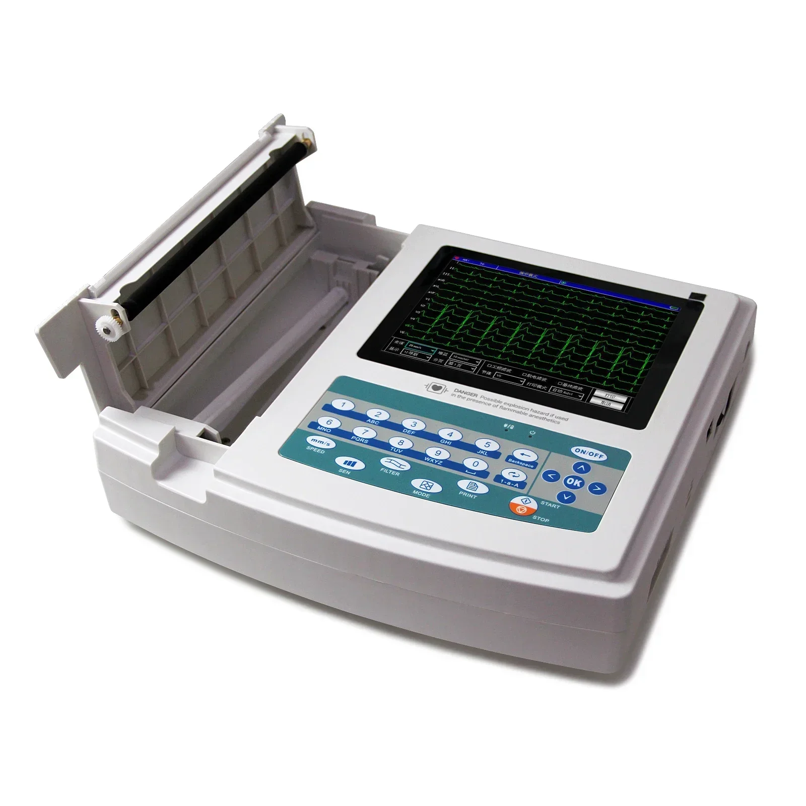 ECG1200G 8.4" Touch Screen Digital Electrocardiograph 12 Channels 12-Leads ECG Machine EKG Monitor Printer+Software
