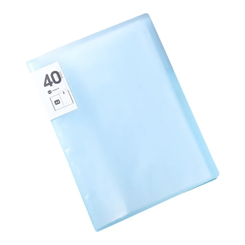 File folder transparent folder file bag stationary organizer pouch translucent color file waterproof office supplies document bag thickened file bag A4 40Pages size folders document organizer