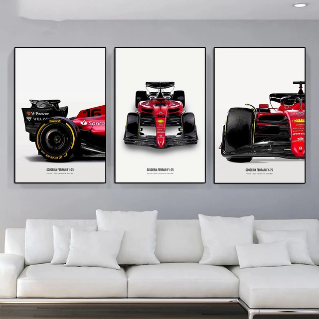 Affiche dart Leclerc et Sainz Ferrari F1 2023, affiche Formule 1