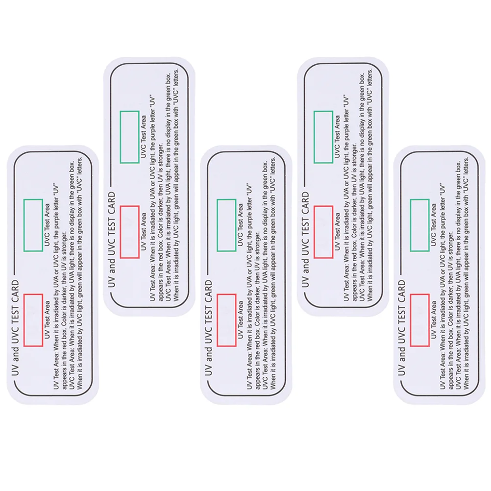 

5 Pcs UV Test Light Cards Cabinet Lights Detection Uvc Identifying Paper Testing Strips Indicator