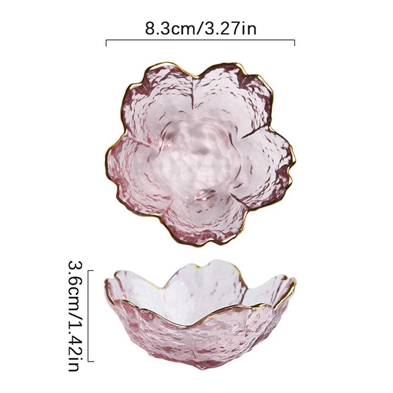 Pink Glass Bowls Set of 4 Trifle Bowl Small Dipping Sauce Cups Japanese  Sakura