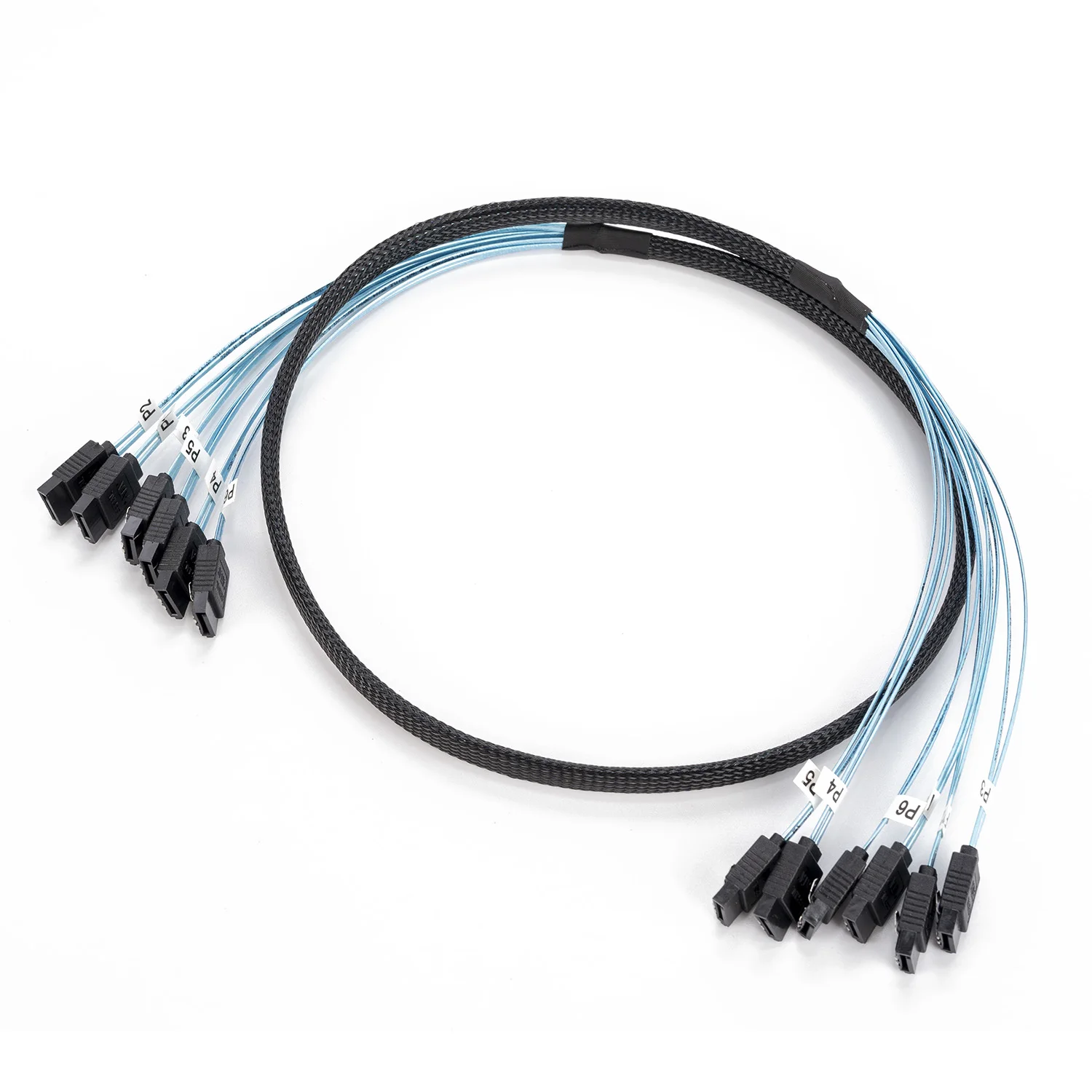 4/6/8 Pcs SATA Cable Set 4/6/8 Set SATA 3.0 Cable PC SATA Cabl SAS 7Pin 6Gbps Data Cable for Hard Disk SSD Drive NAS Server Host 2