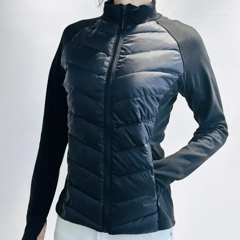 thumbnail image 1 of Chaqueta deportiva ligera, adelgazante y suave para mujer, para correr al aire libre, resistente al viento, con forro polar, cálida y que suaviza tu silueta, 1 of 5