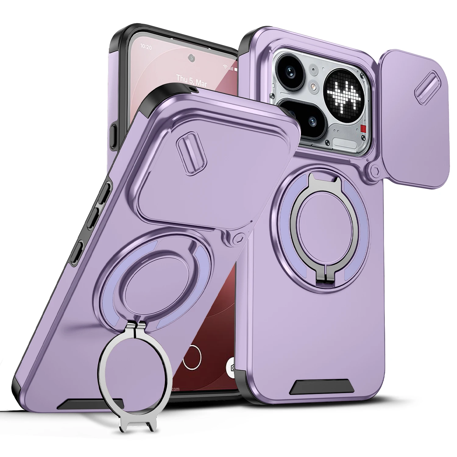 Shockproof Armor Case with Lens Protection and Car Magnetic Holder