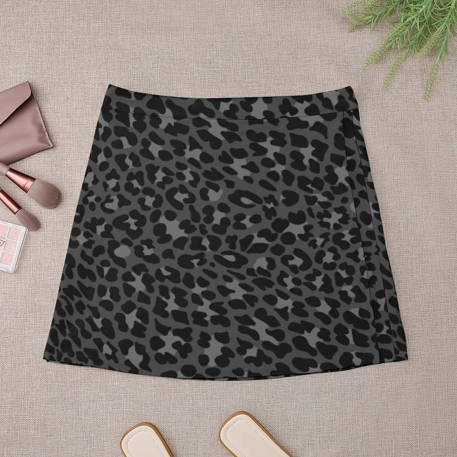 BLACK LEOPARD ANIMALPRINT Mini Skirt japanese kawaii clothes Summer skirt 90s vintage clothes korean style