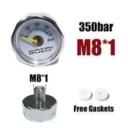 Compact Manometer Pressure Gauge for Compressed Air and Diving Applications (350bar- M8)