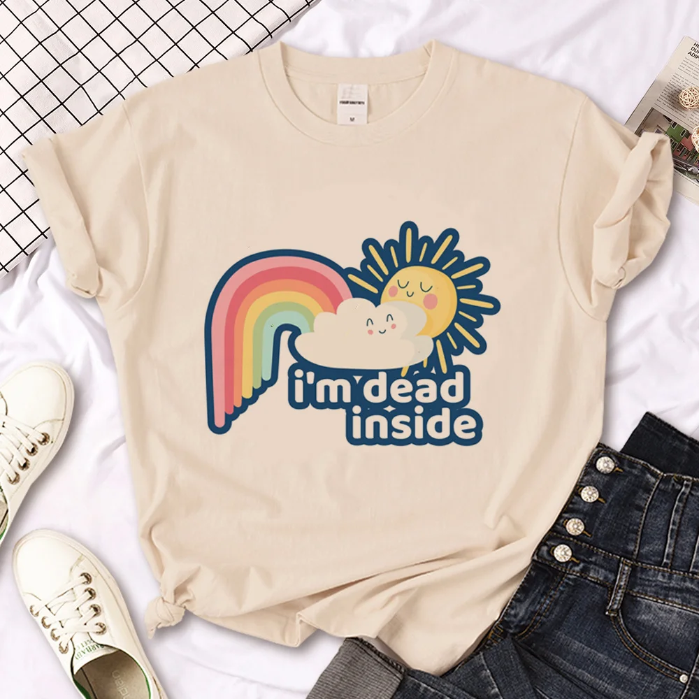 

Dead Inside t shirt women Japanese summer Tee girl Japanese clothing
