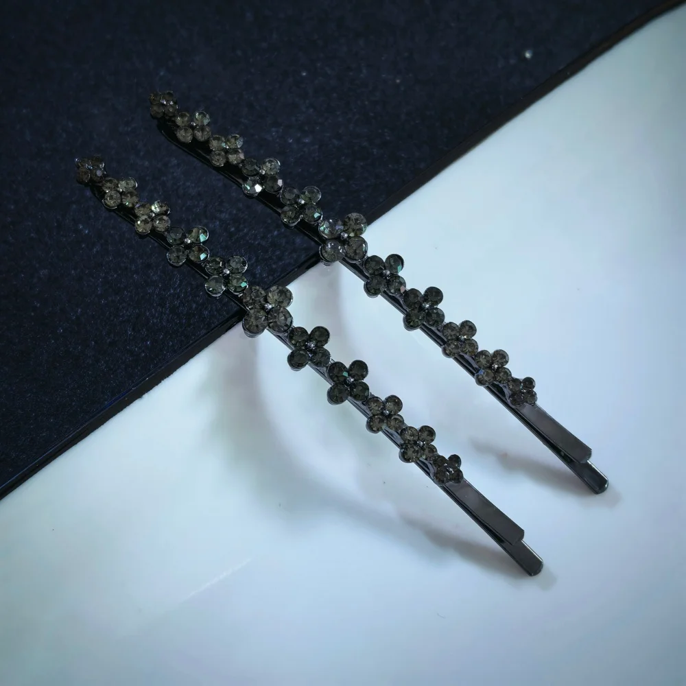 2 Stück/Set Vintage Kristall-Haarspangen für Frauen, Elegante Seitliche Haarklammern, Retro-Haaraccessoires für den Täglichen Gebrauch – Detail 5