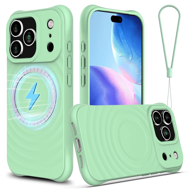 Magnetic Soft TPU Liquid Silicone Strap Case with Microfiber Lining