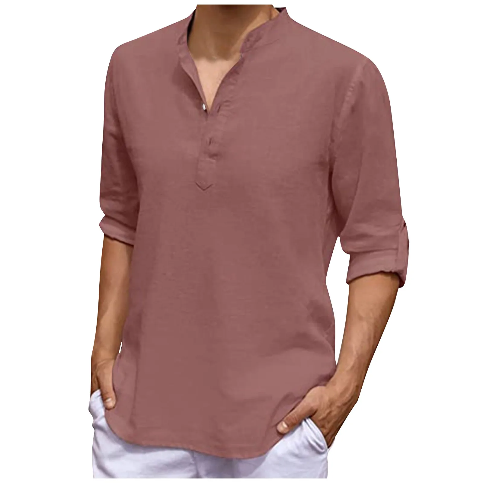 

New Daily Linen Shirt Men Long Sleeve Solid Color Loose Casual Shirt Spring Summer Tops Blouses Men Clothing Ropa Hombre
