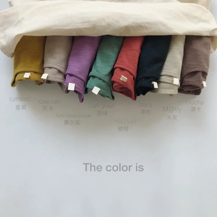 New Autumn Children Long Sleeve T Shirts Solid Baby Bottoming Tops Cotton Boys Girl O-neck T Shirts Casual Kids Clothes 6