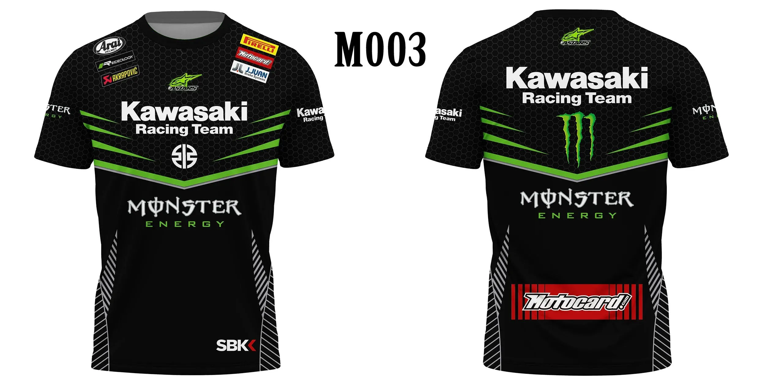 thumbnail image 1 of Camisetas de manga corta con cuello redondo para deportes al aire libre del equipo de carreras Yamaha Kawasaki para hombres y mujeres Tejido avanzado Cómodo y transpirable, 1 of 5