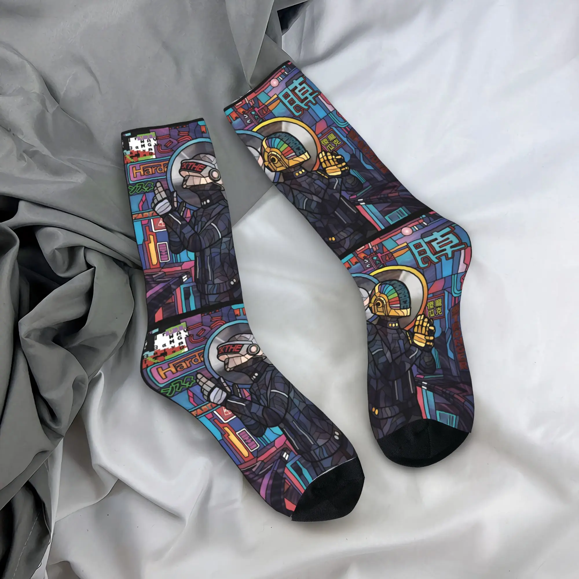 Daft Punk Rock Band Autumn Skateboard Non-Slip Soft Socks