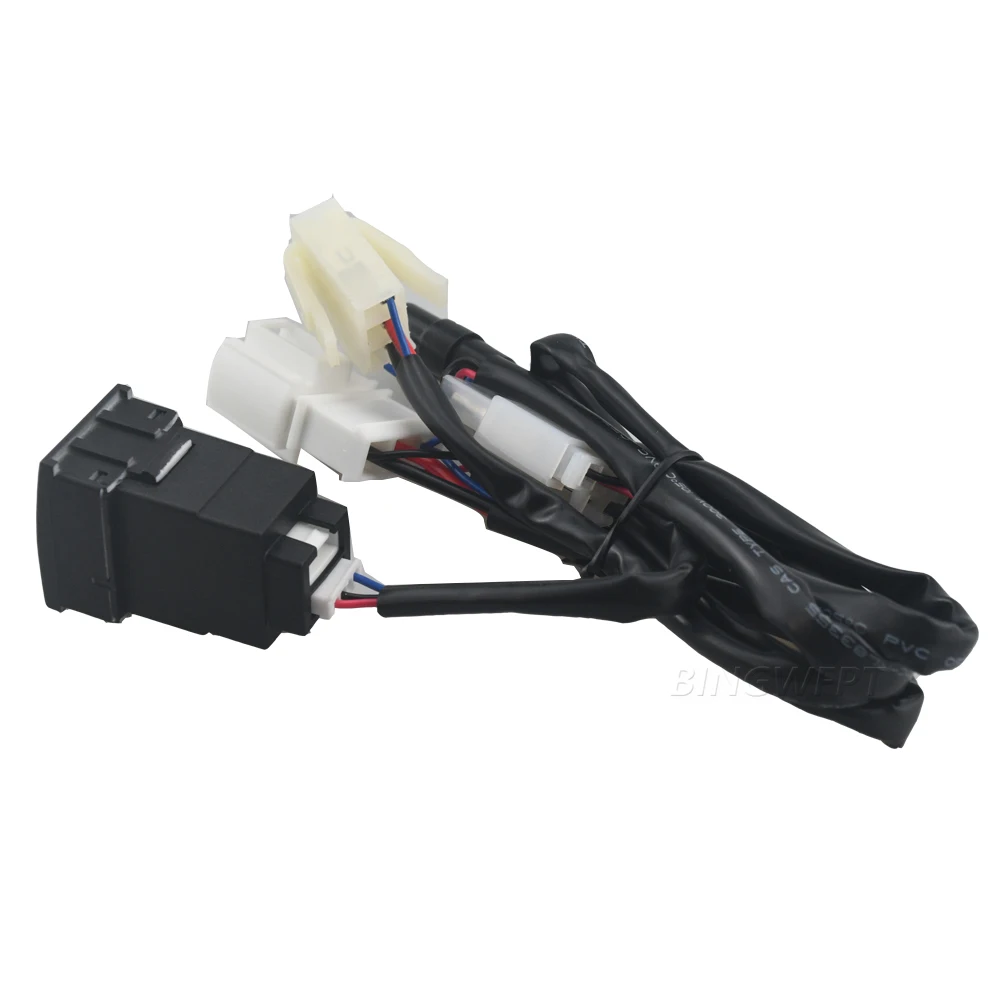 Car USB Charger PD Quick Charge QC3.0 Phone Charging Adapter Outlet Button For V