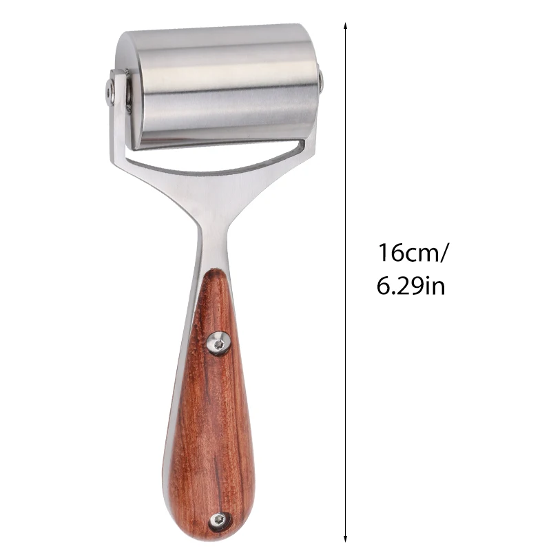 LMDZ 25/60/90mm Leather Roller Glue Edges Laminating Wheel Pear Wood Craft Handmade Smoother Creaser Tool Steel Iron Roll