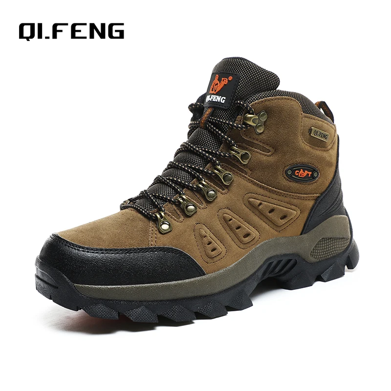 Outdoor Boots Men Women Leather Ankle 36-48 Autumn Winter