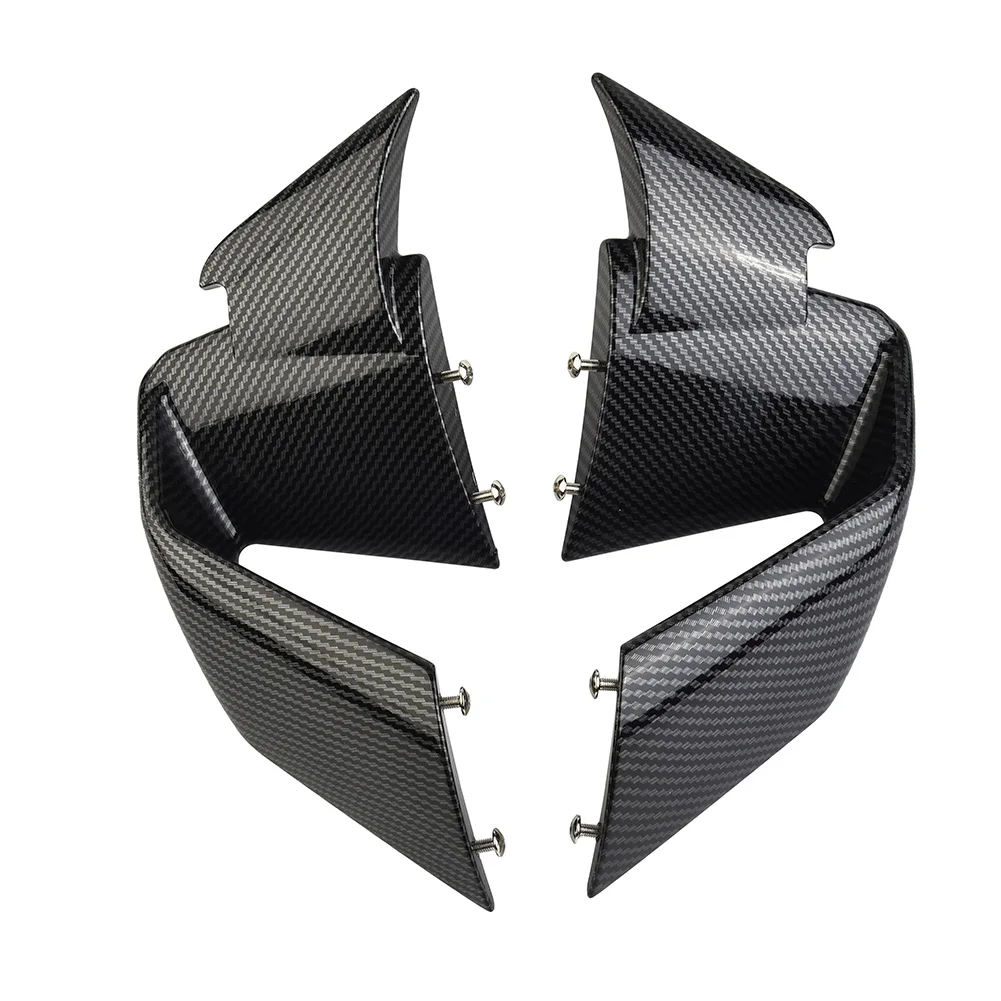

2pcs/Set Gloss Carbon Fiber Black Front Spoiler Fxed Wind Winglets For BMW S1000RR M1000RR 2019-2022 Motorcycle Parts