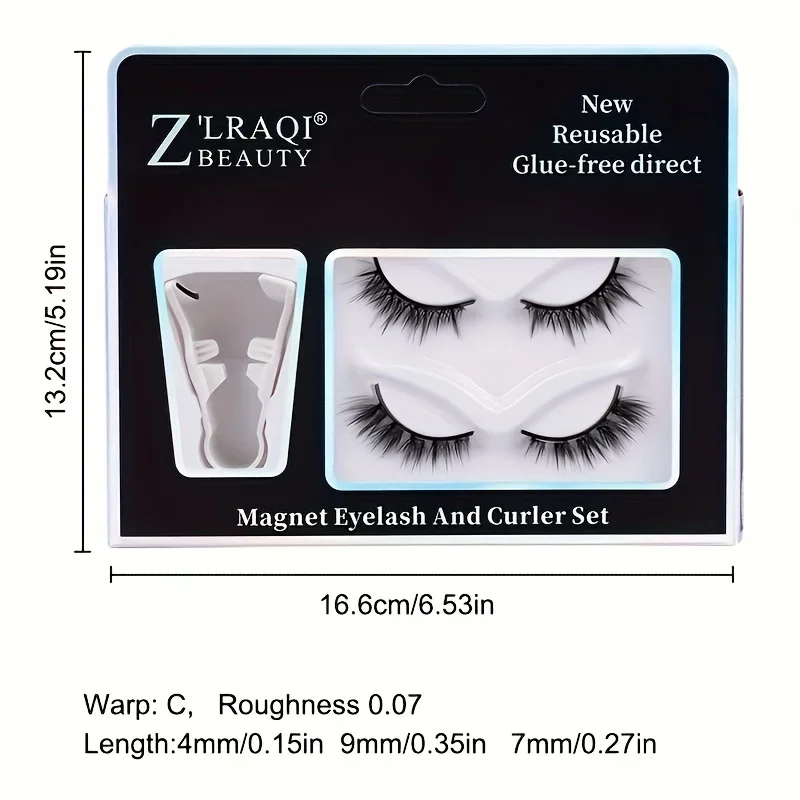 A set of magnetic eyelashes, natural look, quick installation without glue, reusable double pair of false eyelashes