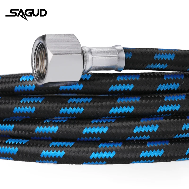Airbrush Hose 1.8m 1/8&rdquo; Thread Nylon Braided Air Hose and a Fitting Adapter 1/8&rdquo; Male-1/4&rdquo; Female for Most Airbrush Accessorie