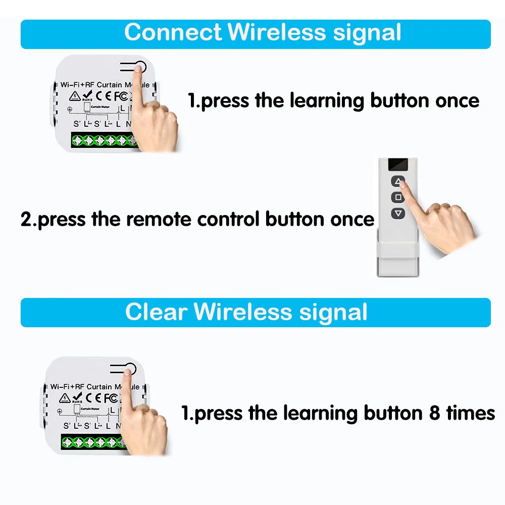 Interruptor De Cortina Para Persianas Tuya Life Wifi De 433